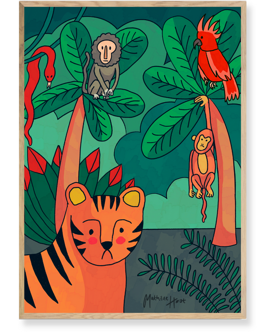Jungletiger - plakat til børneværelset