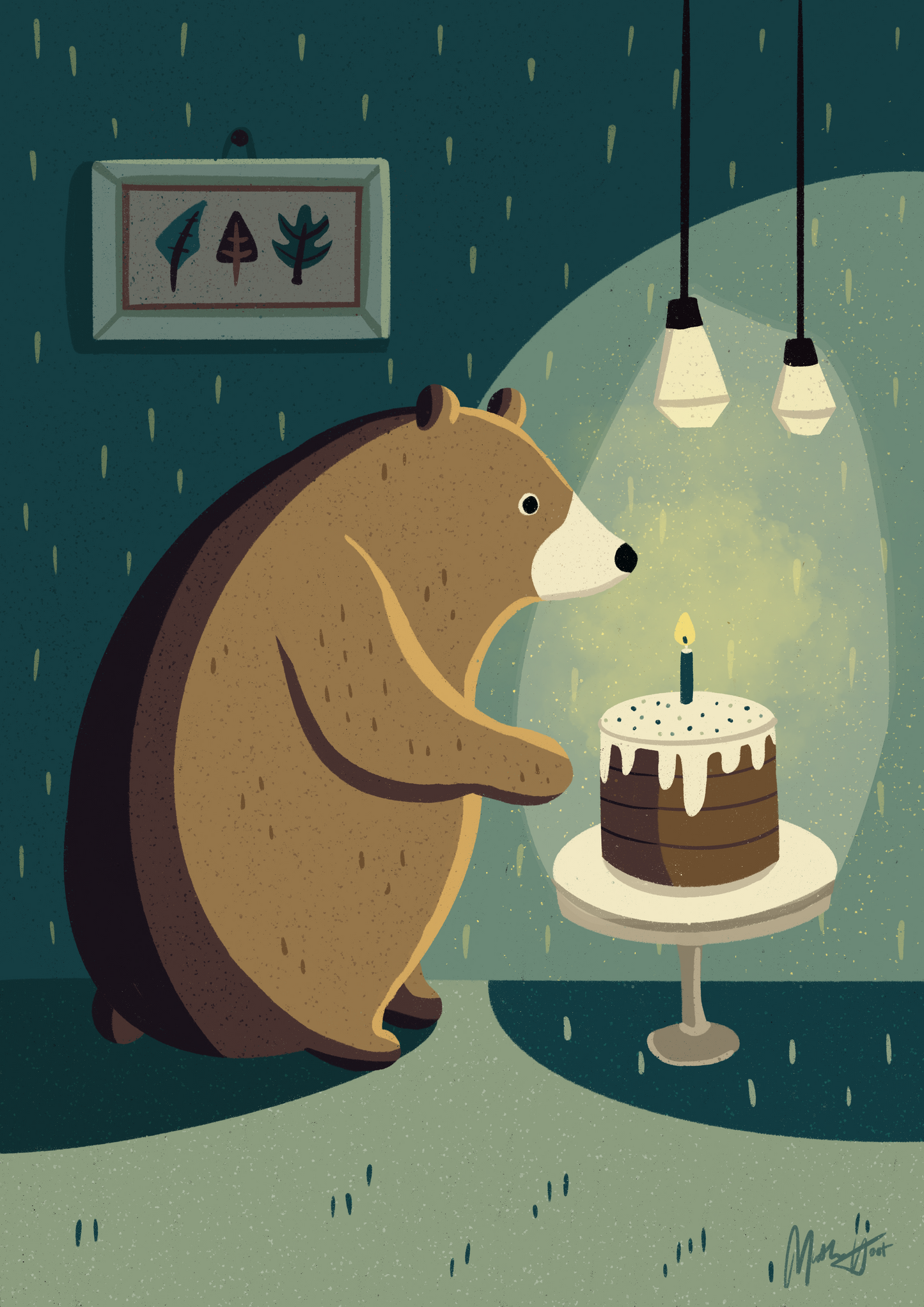 Bjørnefødselsdag - plakat til børneværelset Nymaane