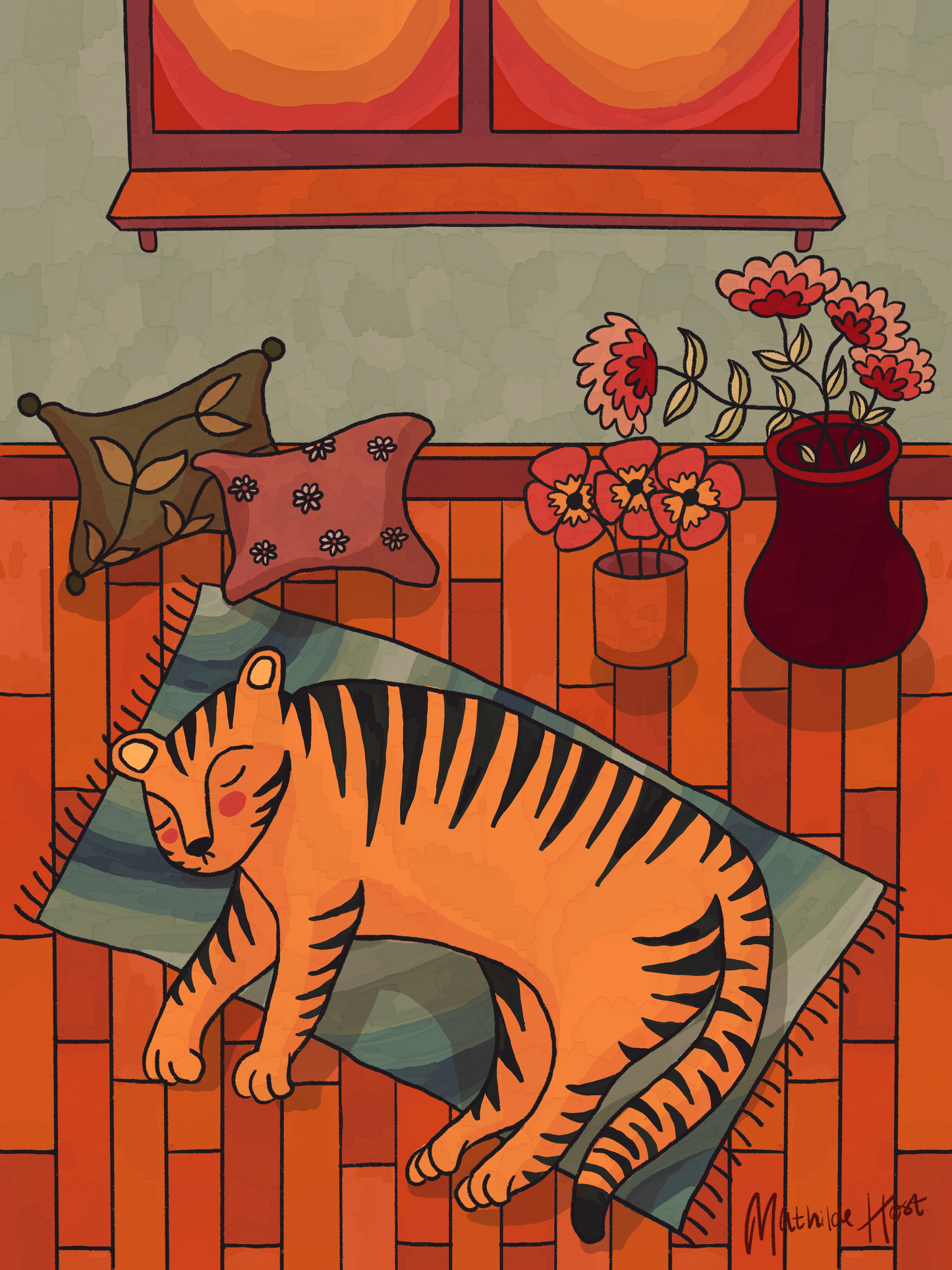 Sovende tiger - plakat til børneværelset Nymaane